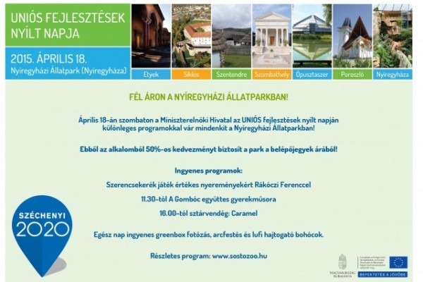 Féláron a Nyíregyházi Állatparkba április 18-án